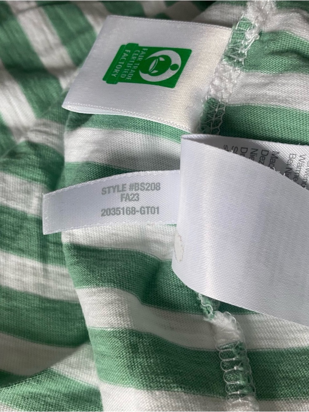 J. Crew Factory Green & White Striped Crewneck Tee XXL - Picture 5 of 6